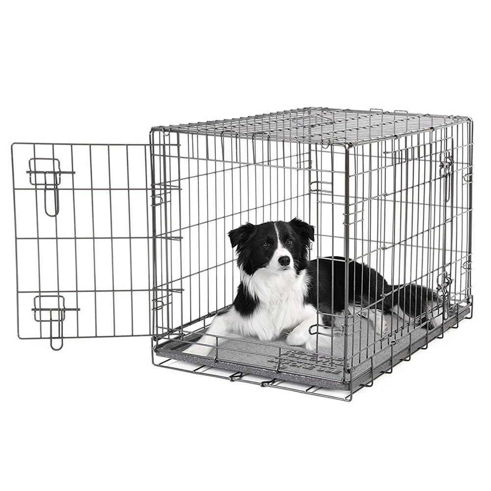 2 Door Black Wire Home Dog Crate - Image 3