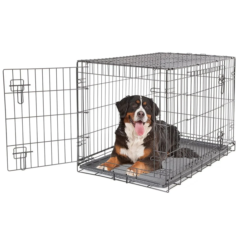 2 Door Black Wire Home Dog Crate - Image 6